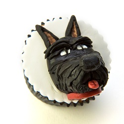 Black dog cupcake