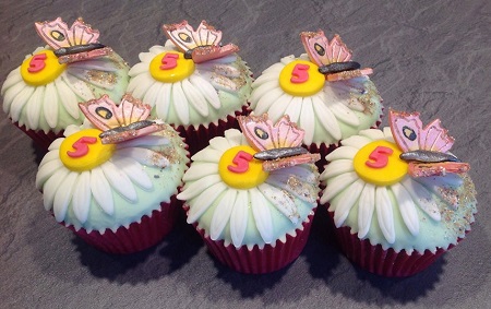 Butterfly cupcakes for 5th birthday