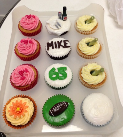 Mike's 65th - Rugby and michelin starred dinners cupcakes
