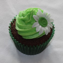 Mint choc chip daisy cupcake