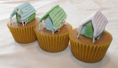 Beach Huts cupcake