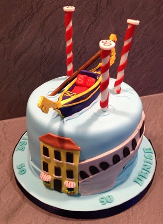 Venice themed 50th birthday cake