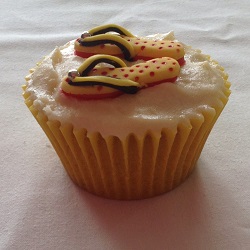 Yellow flipflops cupcake