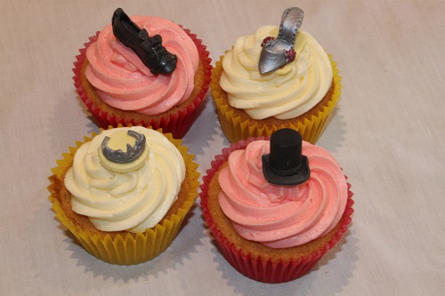 Prom tiara and shoes with men's top hat and shoe