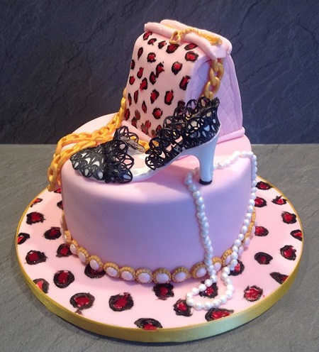 Handbag and lce shoe 2-tier cake