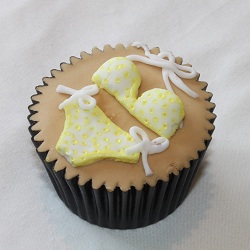 Yellow Polka Dot Bikini cupcake