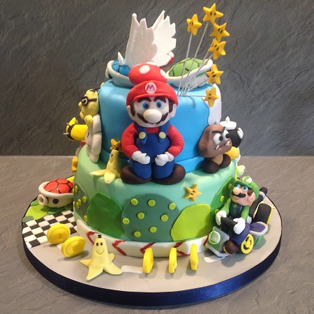 Mario game 3 tier cake