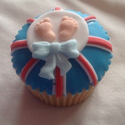 Baby feet cupcake