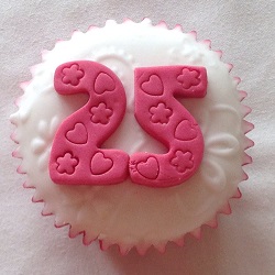 Ladies 25th birthday cupcake