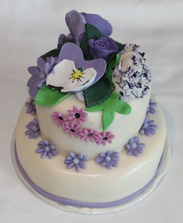 Wedding top tier cake - purple theme wedding