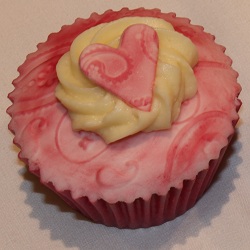 Pink heart cupcake